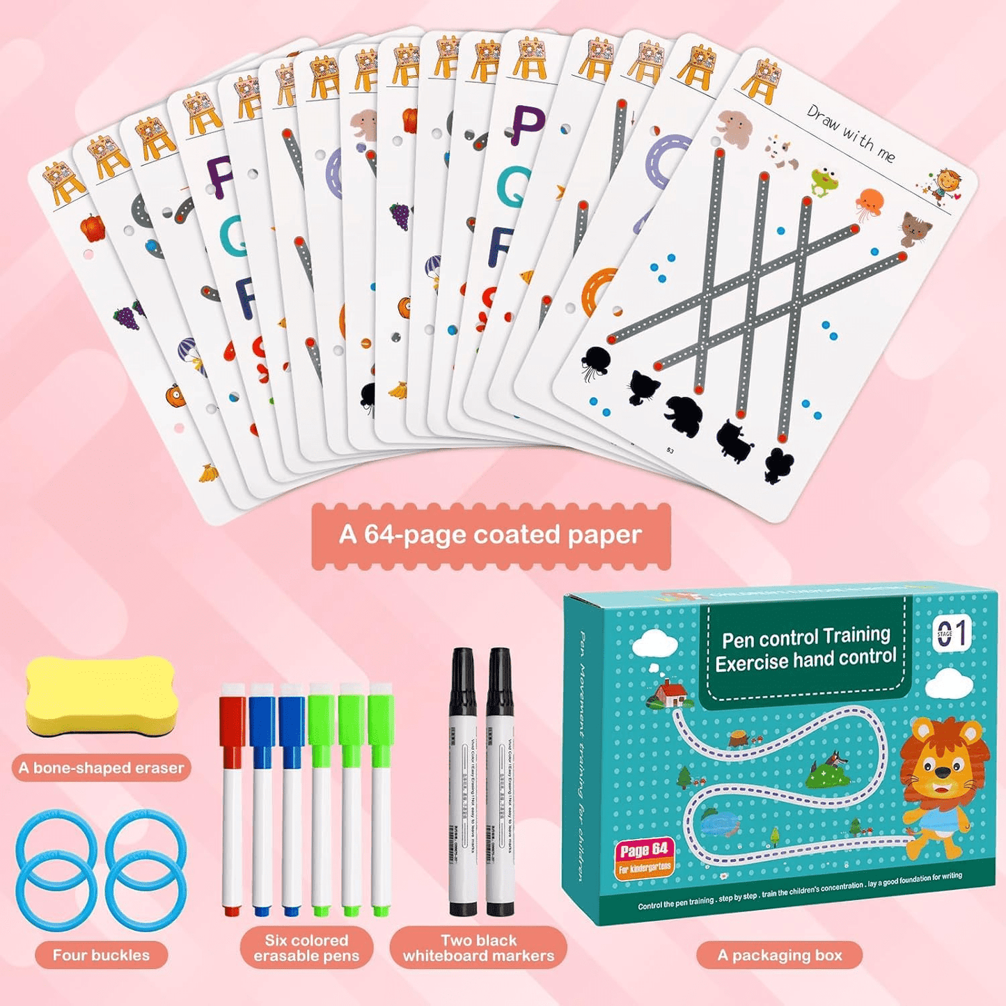 Reusable Tracing Workbook with Markers & Duster